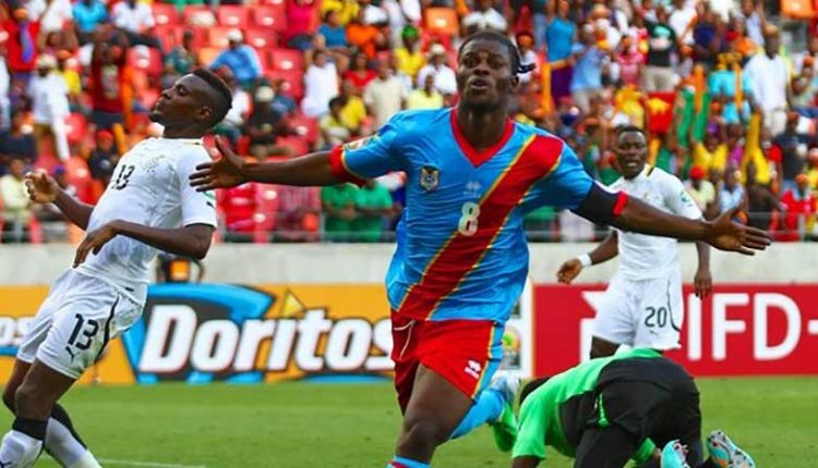 Trésor Mputu avrec les Léopards (RDC vs Ghana)